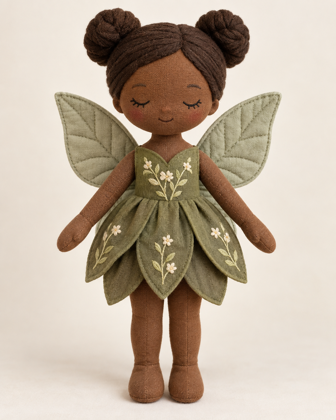 AI design concept of a woodland fairy soft fairy doll; not a manufactured sample